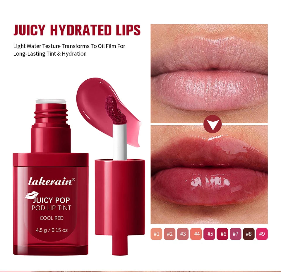 Lakerain Juicy Pop Pod Lip Tint Moisturizing Gloss Stain Makeup - 12