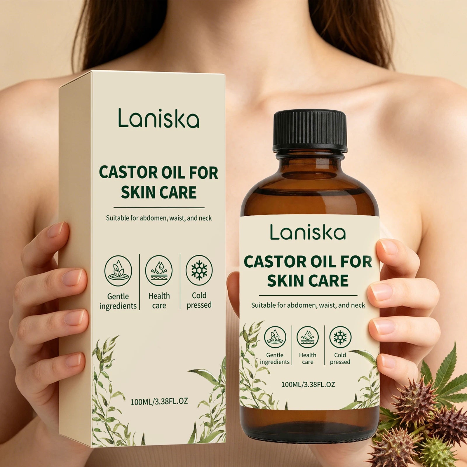 Laniska Cold Pressed Castor Oil for Skin Hydration and Body Massage Care - 5