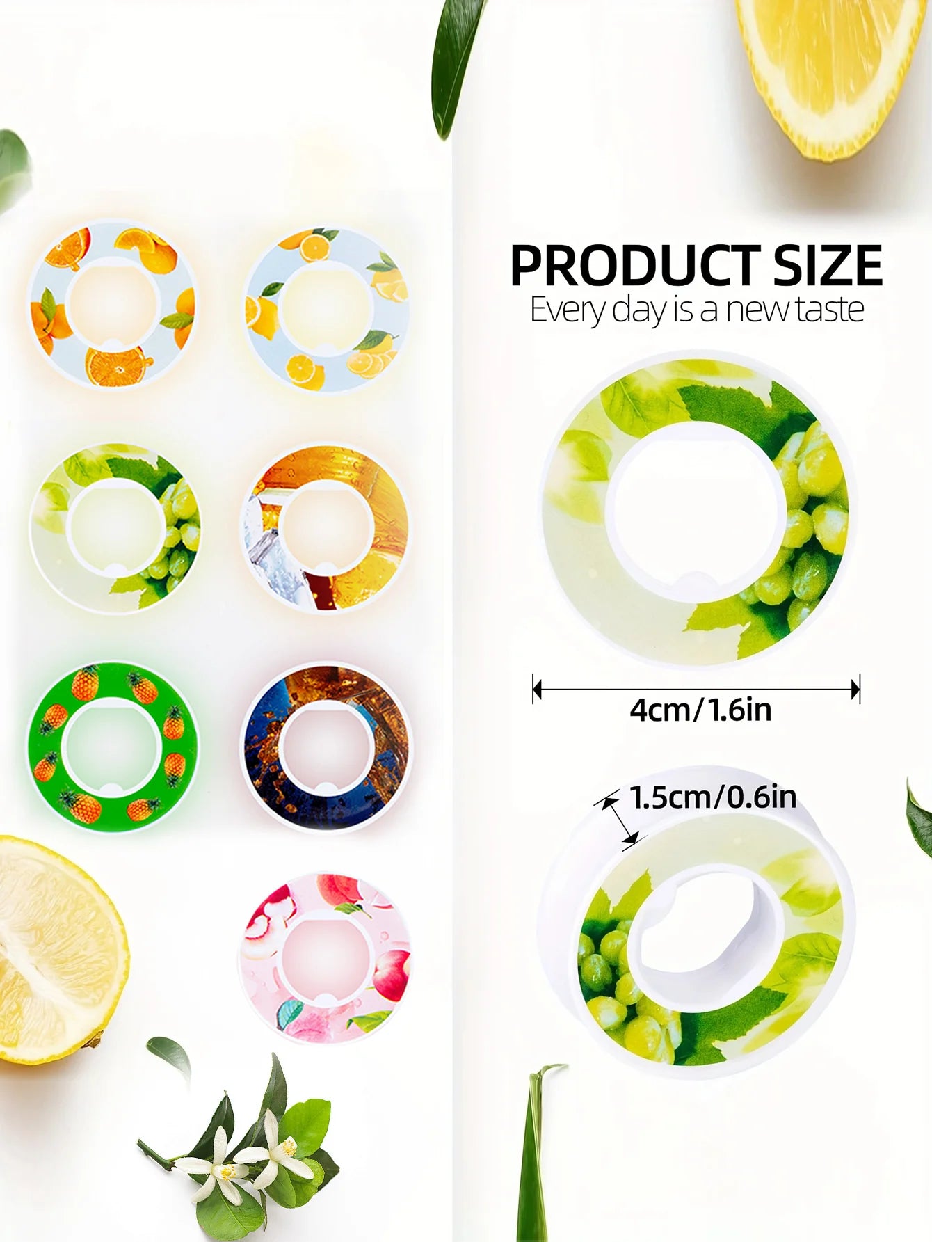 Scented Flavor Pods for Water Bottles Zero Sugar Fruit Scent Rings - 9