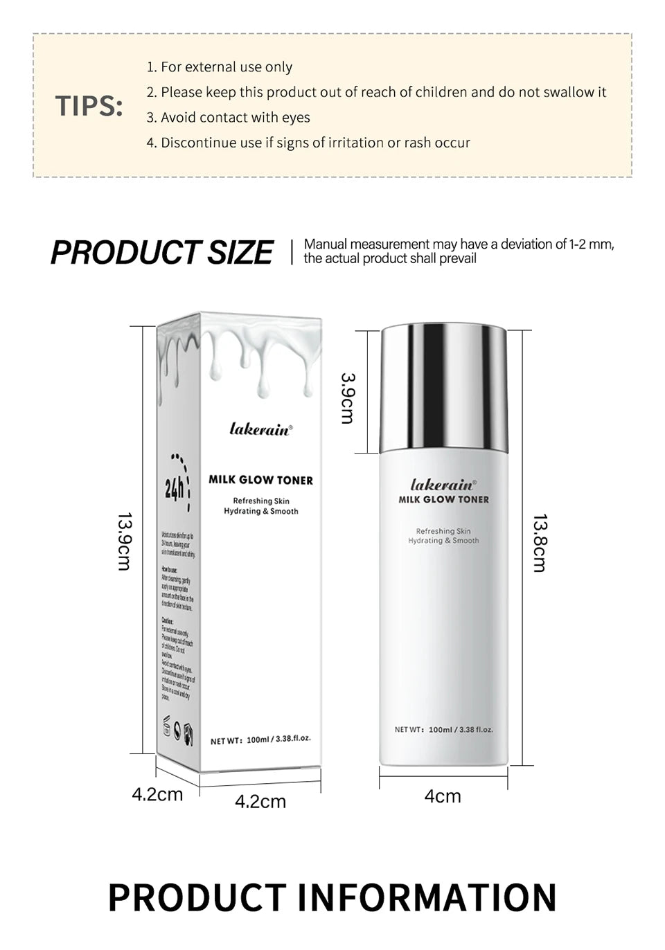 Milk Glow Toner Brightening Skin Care Face Hydration - 14