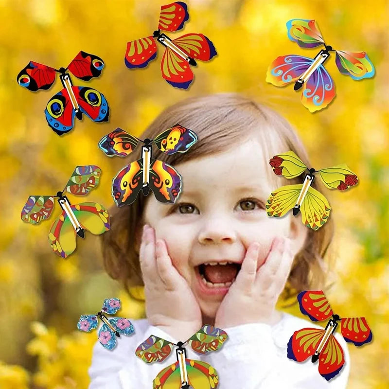 Magic Flying Butterfly Wind Up Toy Surprise Greeting Card Prop - 5