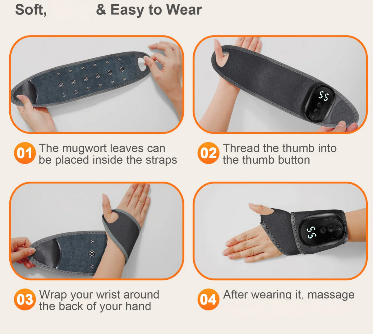 Cordless Wrist and Ankle Vibration Massager Support Belt