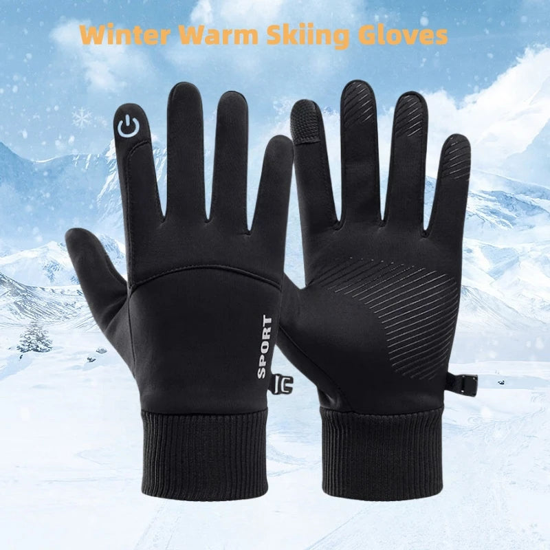 Winter Thermal Touch Screen Gloves Waterproof Windproof Cycling Mitts - 7