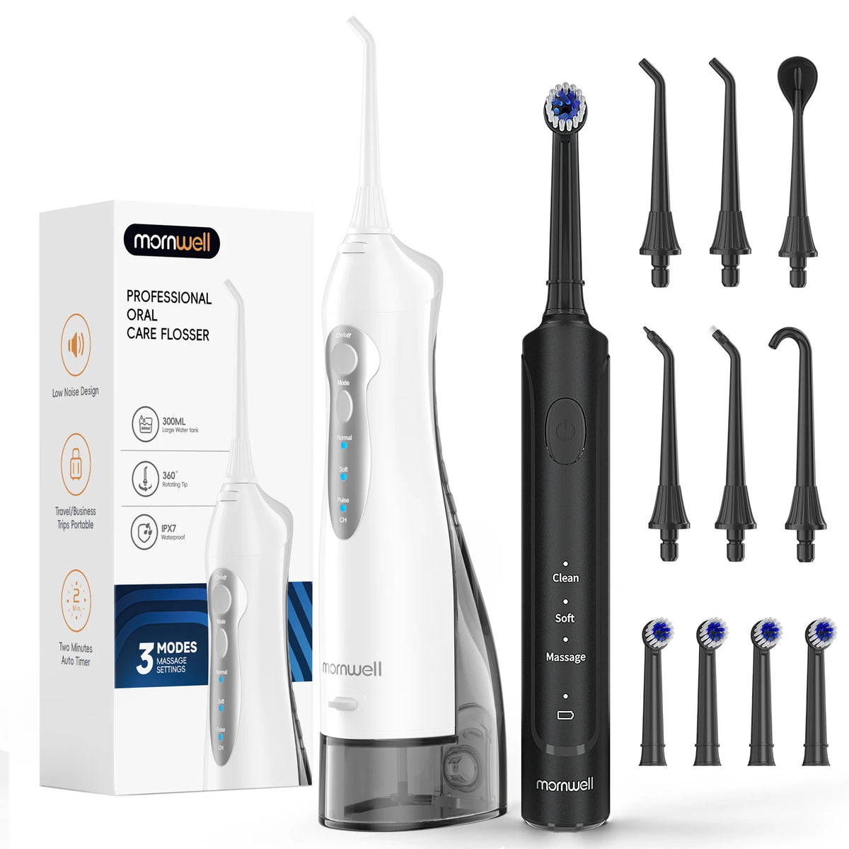 Electric Toothbrush and Water Flosser Combo Oral Care Kit