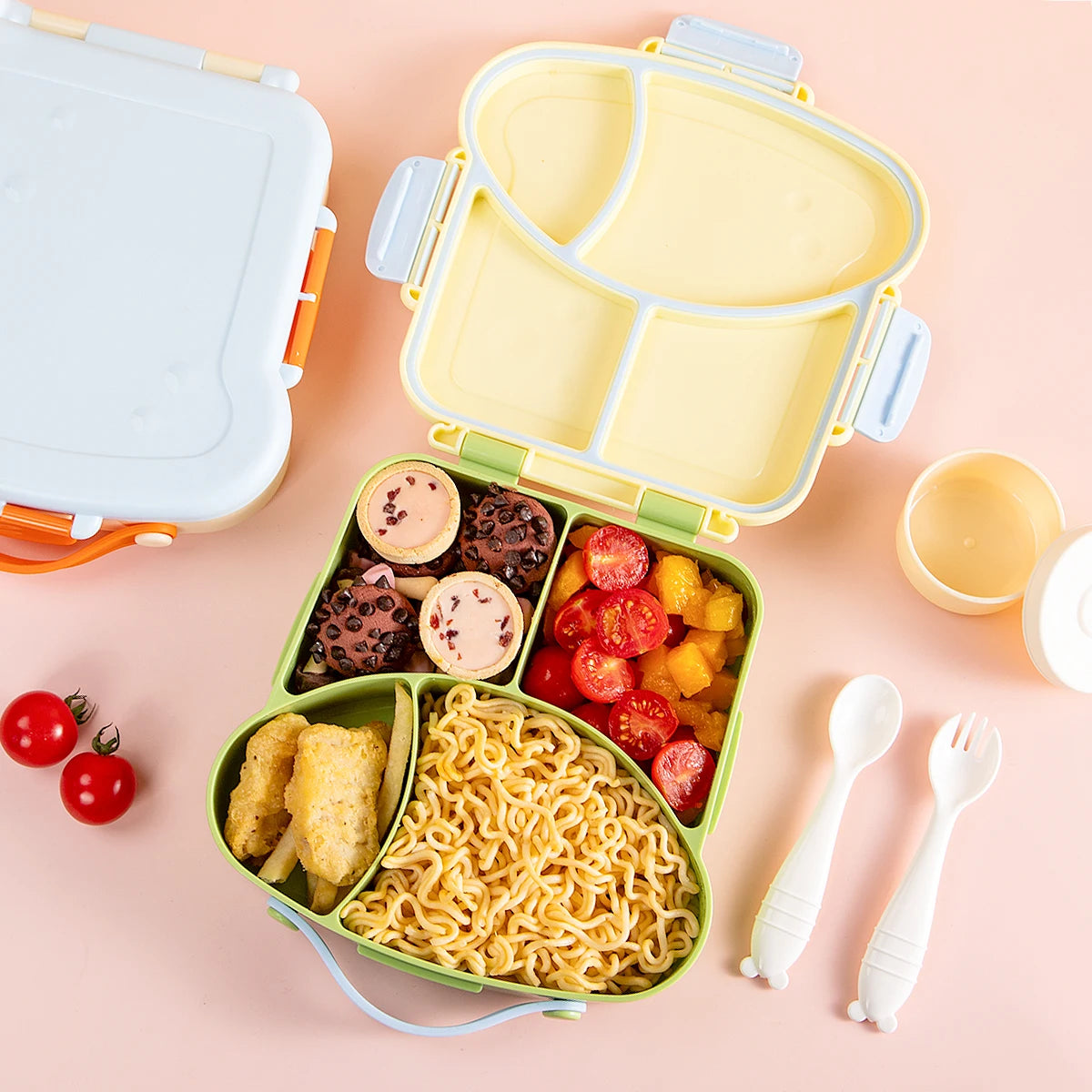 Cute Cartoon Bento Lunch Box Portable Food Container with Compartments