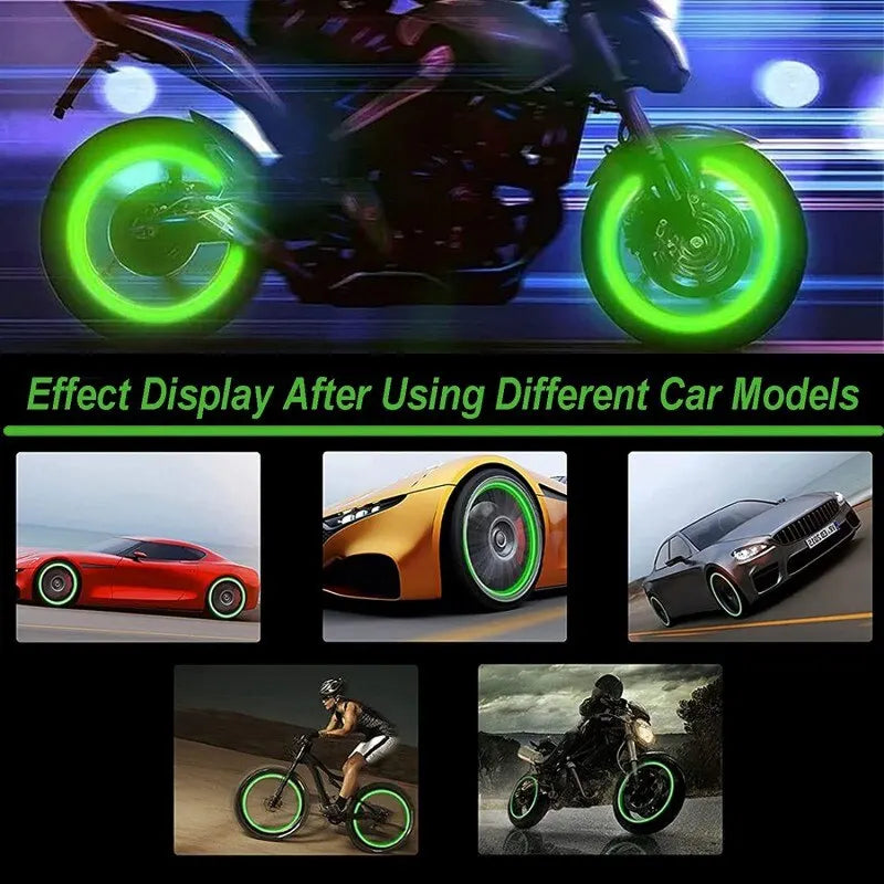Universal Luminous Tire Valve Caps Glow in the Dark Bike Stem Covers - 5