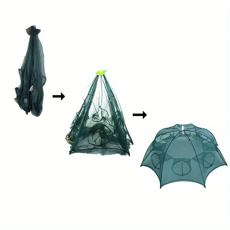 Foldable Fishing Net Trap Umbrella Style Minnow Crab Shrimp Catcher