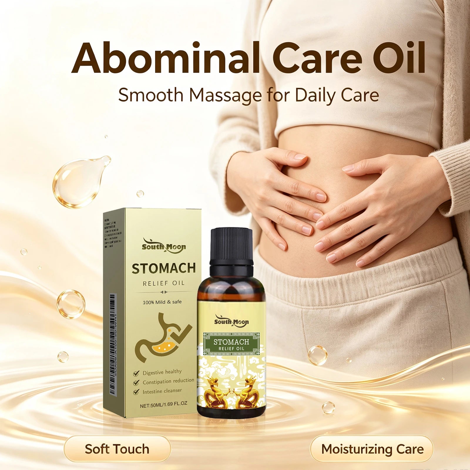Herbal Stomach Relief Oil Abdomen Massage Constipation Care - 4