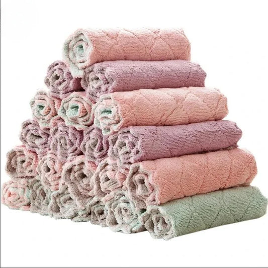 Microfiber Kitchen Cleaning Cloths - Nonstick Oil Absorbent Dish Towels
