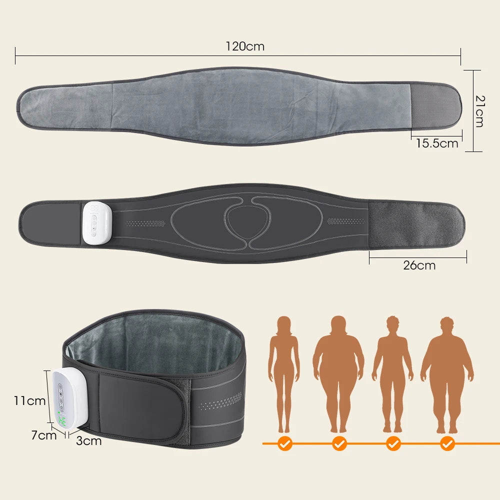 Cordless Back Massager Belt Heated Waist Wrap