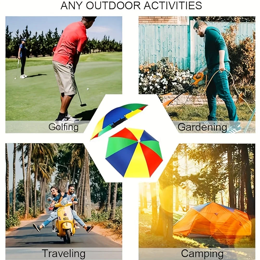 Hands Free Umbrella Hat Sun Rain Protection Headgear for Outdoor Fishing - 14