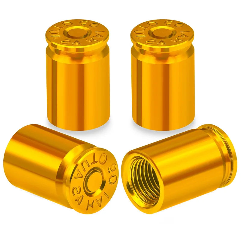 4PCS Bullet Valve Stem Caps Aluminum Tire Air Caps for Car Truck Bike