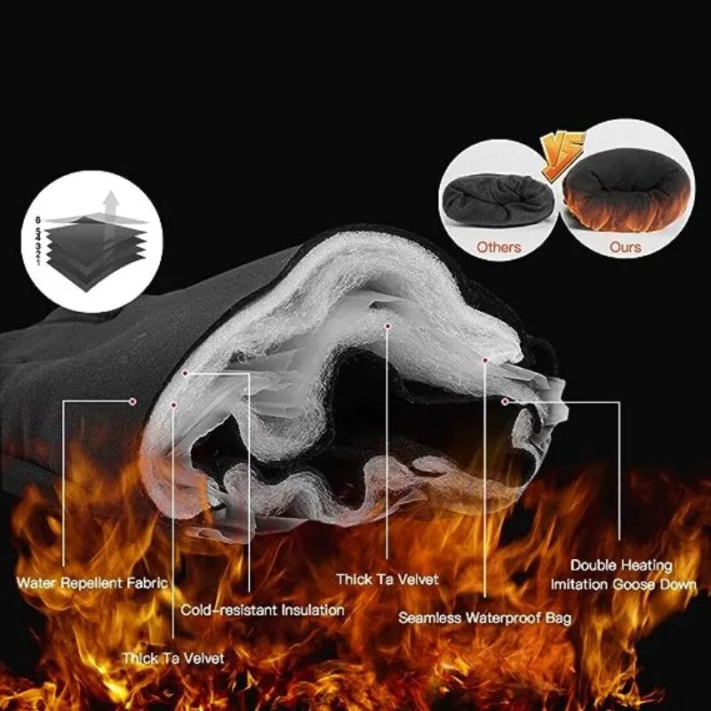 Waterproof Winter Gloves Touch Screen Thermal Windproof Cycling Mittens - 4