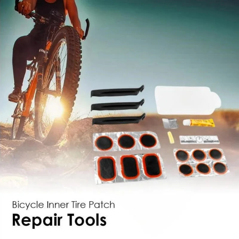 Bicycle Tire Repair Kit Compact Flat Tire Fix Puncture Patch Tool Set