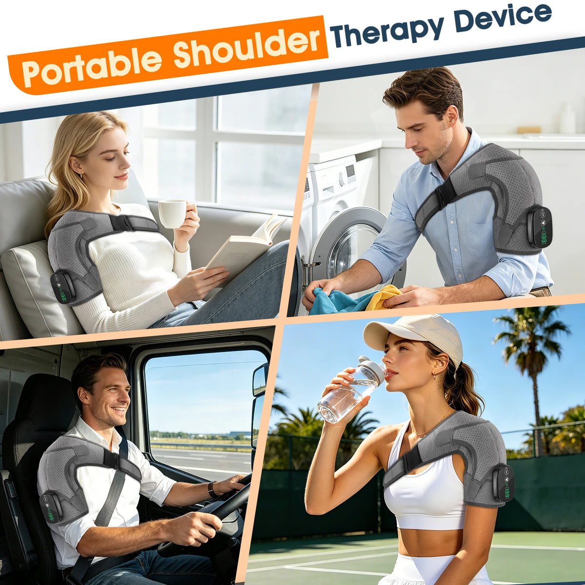 Cordless Neck and Shoulder Massager with Heat and Vibration