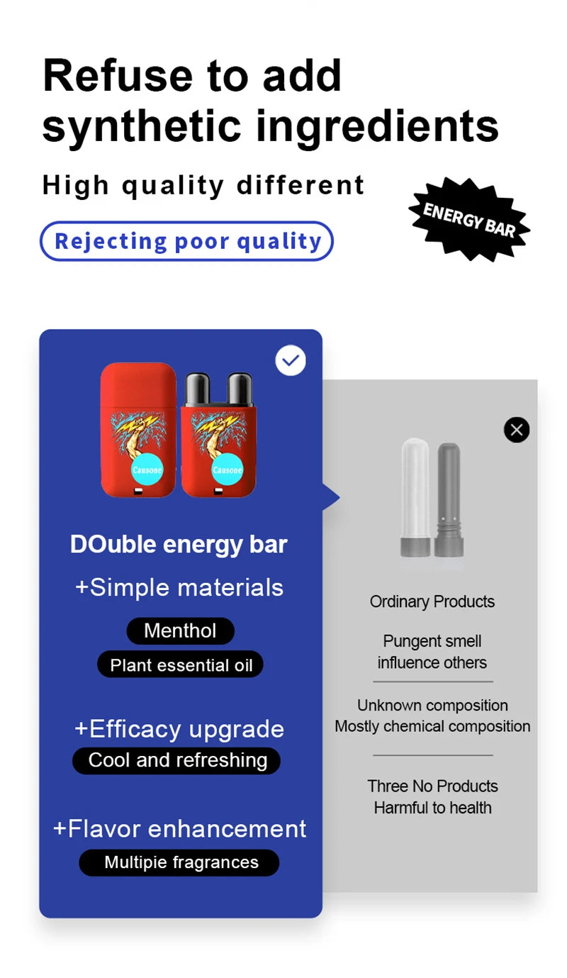 Double Hole Nasal Inhaler Energy Stick Aromatherapy Bar - 9