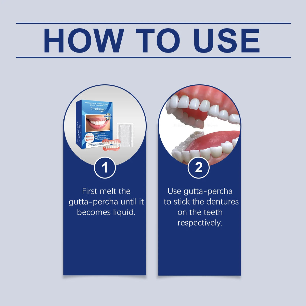 Silicone Cosmetic Dental Kit Upper Lower Fake Teeth Instant Smile