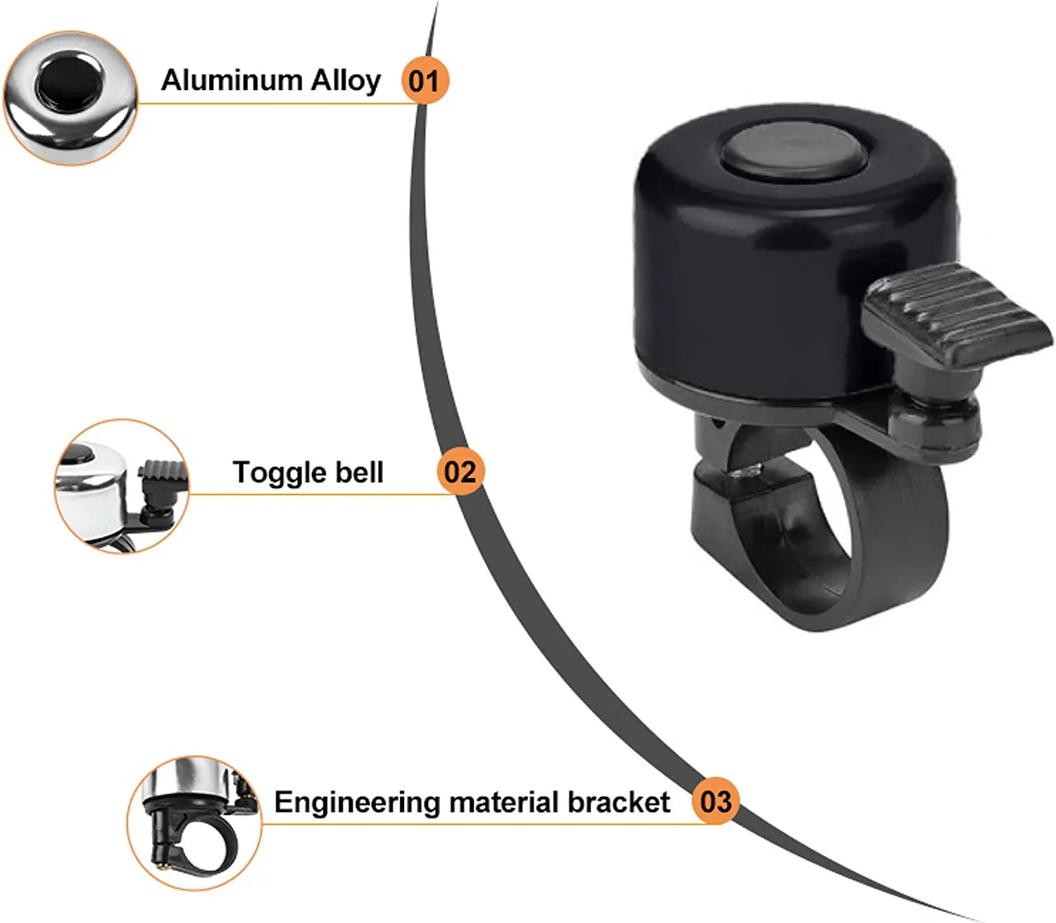 Classic Aluminum Bicycle Bell Mountain Road Bike Handlebar Ring Horn - 11
