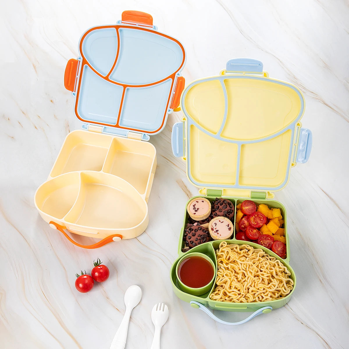 Cute Cartoon Bento Lunch Box Portable Food Container with Compartments - 9