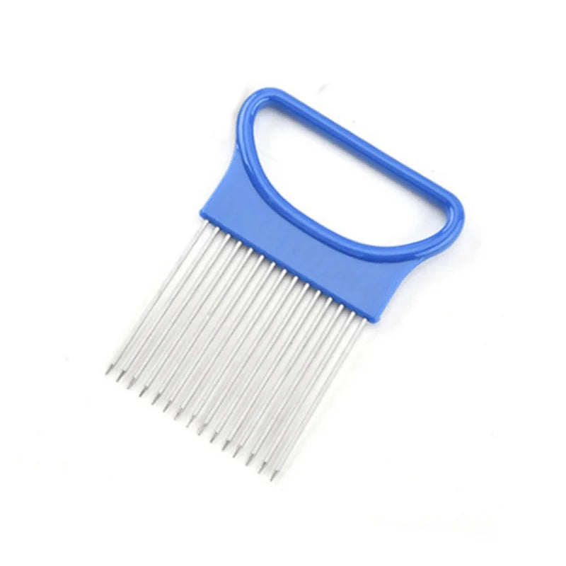 Stainless Steel Onion Holder Slicer Vegetable Fruit Cutting Assistant Tool