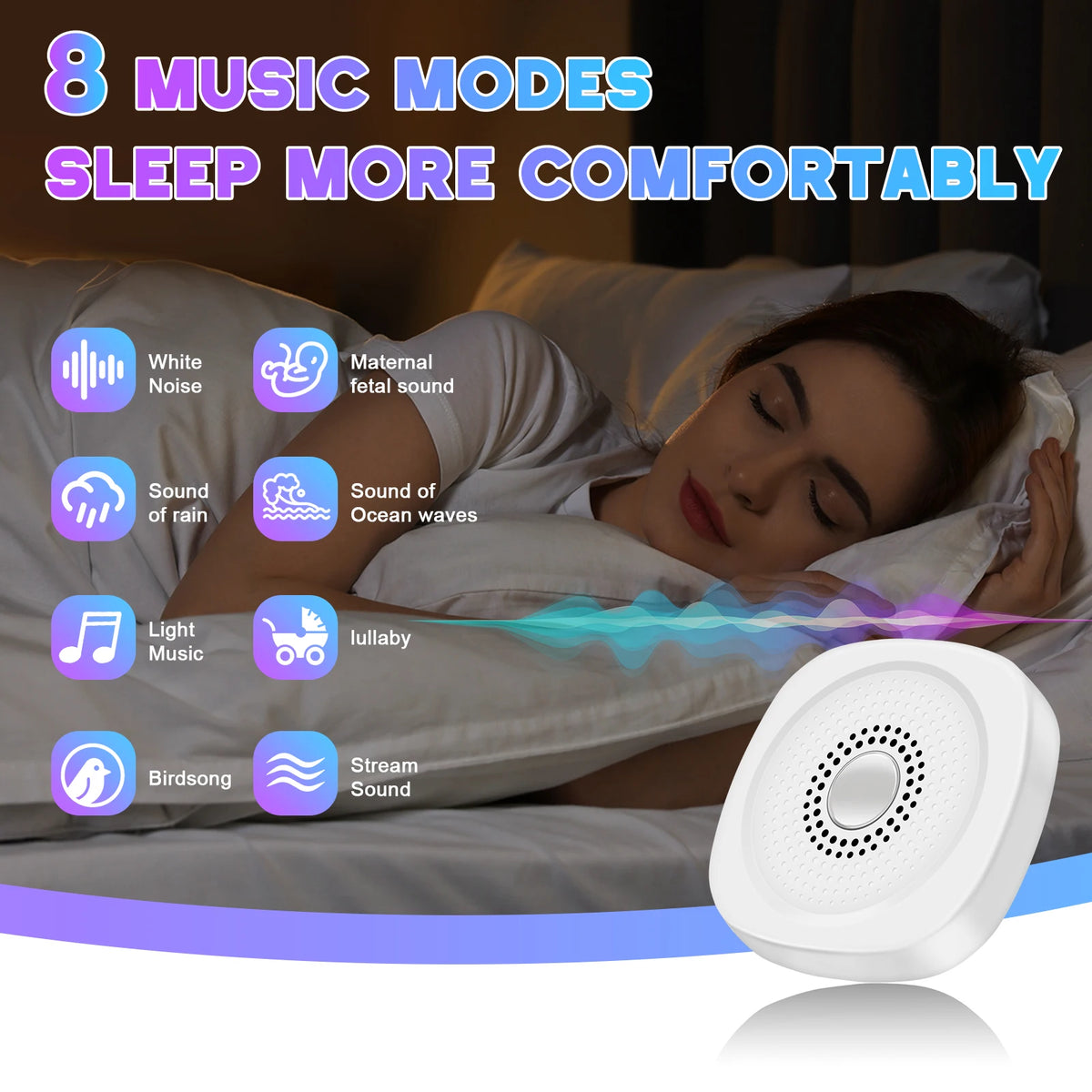 Portable White Noise Sound Machine Sleep Aid Device for Baby