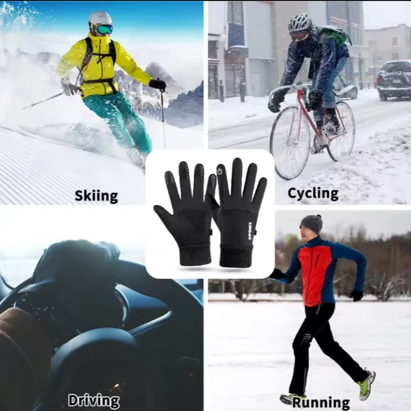 Winter Thermal Touch Screen Gloves Waterproof Windproof Cycling Mitts - 5