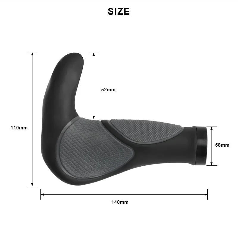 Ergonomic MTB Bike Grips TPR Rubber Shock Absorption Handlebar Covers