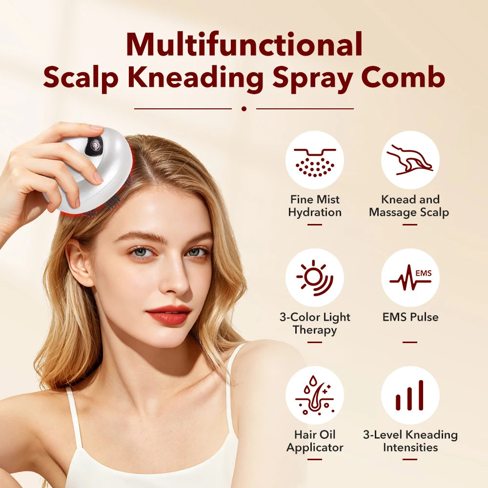 Electric Spray Massage Comb Hair Oil Applicator Scalp Massager - 2
