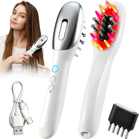 Electric EMS Scalp Massager Comb Hair Growth Oil Applicator