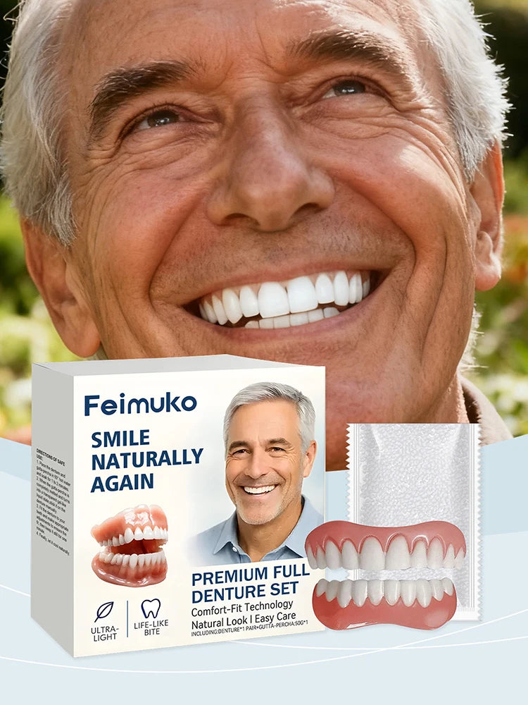 Instant Fake Teeth Denture Set Natural Smile Braces