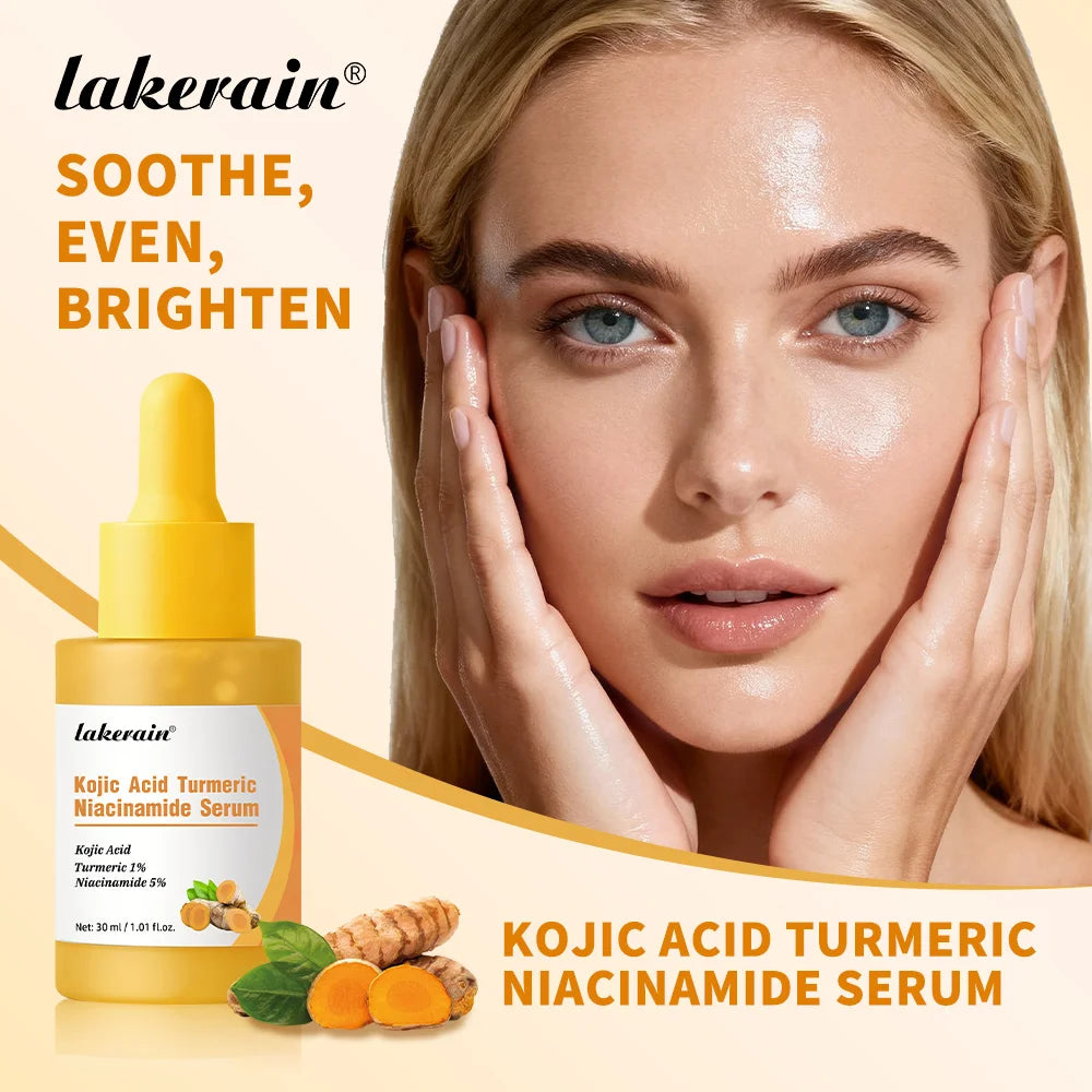 Lakerain Kojic Acid Turmeric Niacinamide Face Serum Brightening Oil