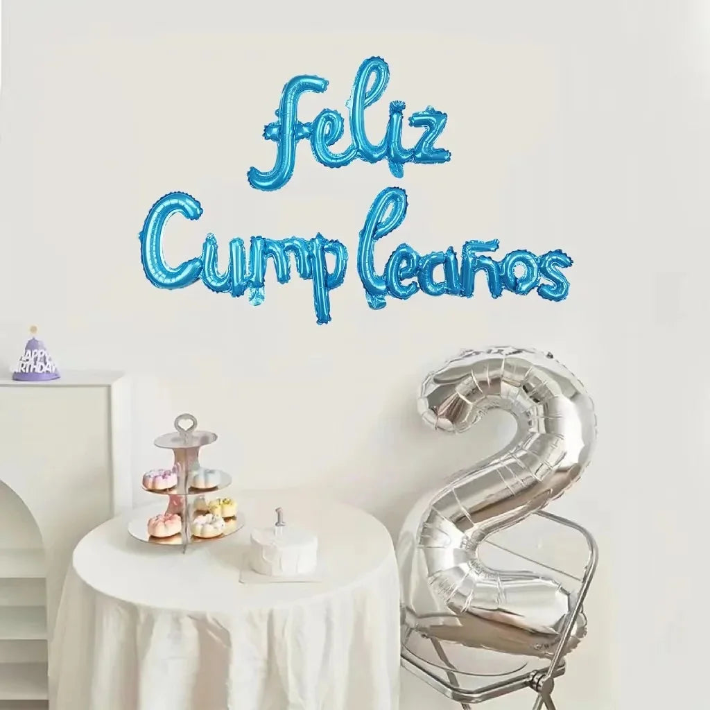 16 Inch Spanish Happy Birthday Foil Balloon Set Party Decoration