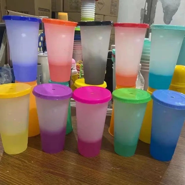 Reusable Glitter Tumbler Cups with Lids and Straws for Party Drinks - 11