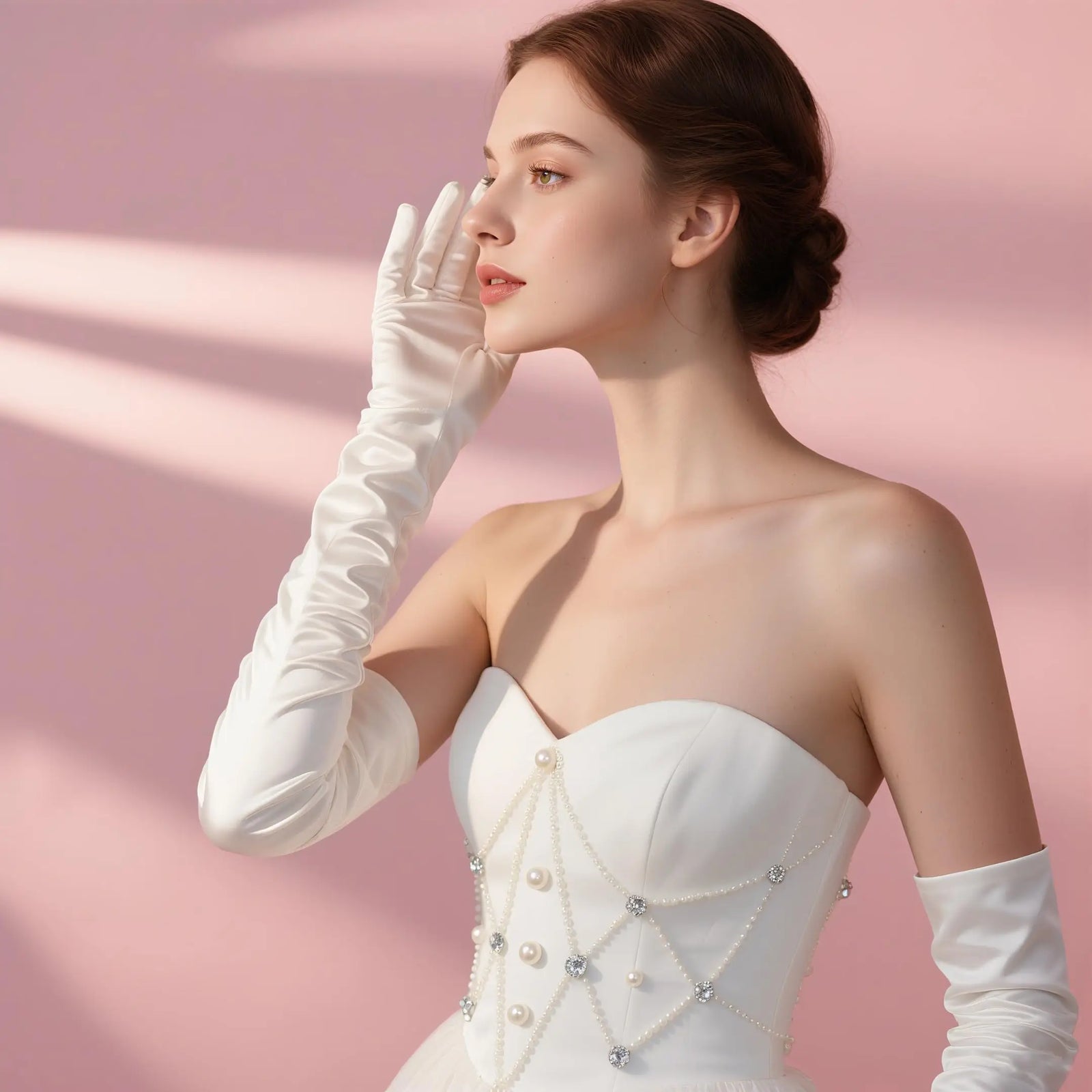 Women Long Elbow Length Spandex Gloves Elegant Wedding Party Sun Protection
