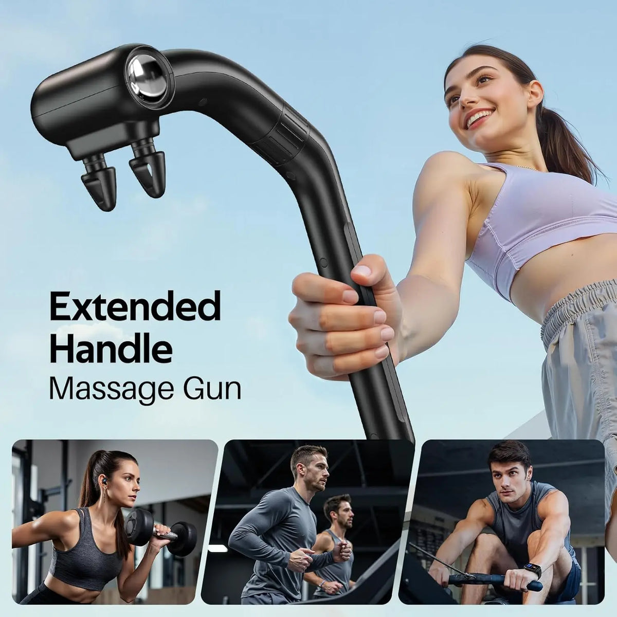 Dual Head Massage Gun Deep Tissue Muscle Percussion Massager