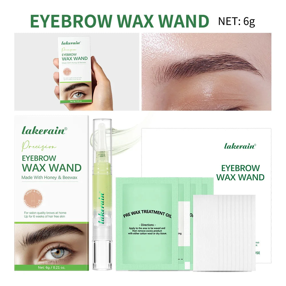 Eyebrow Wax Wand Hair Removal Kit for Salon Quality Brows at Home - 21