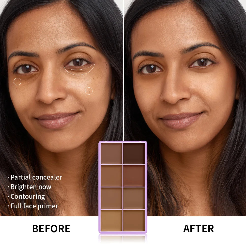8 Shade Cream Concealer Palette Soft Matte Contour Waterproof
