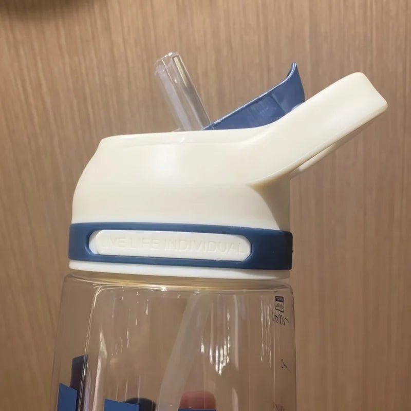 450ml Sports Water Bottle Leak Proof Portable Straw Drinking Cup - 7