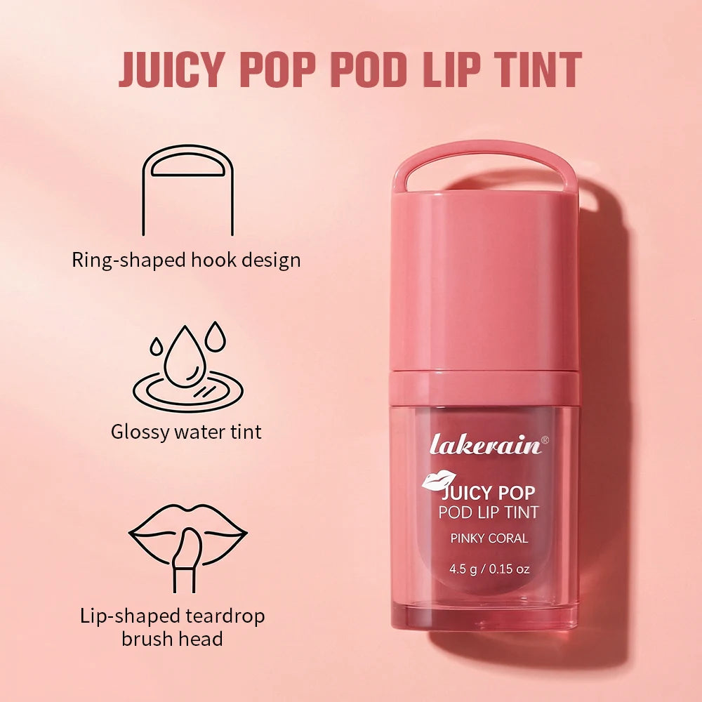 Lakerain Juicy Pop Pod Lip Tint Moisturizing Gloss Stain Makeup - 3