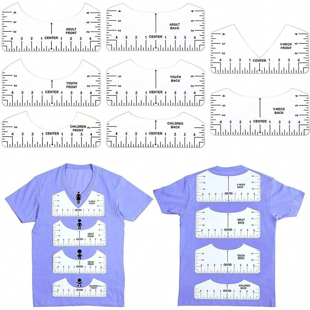 T-Shirt Alignment Ruler Guide Set for Vinyl Craft and Heat Press