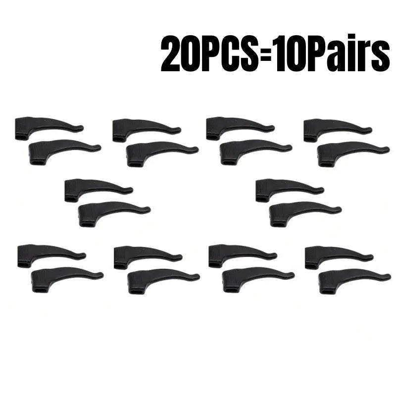 20Pcs Silicone Eyeglass Ear Grips Anti-Slip Glasses Temple Tip Holders