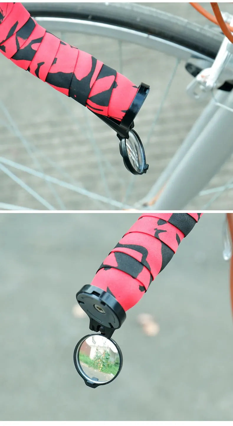 Bicycle Rear View Convex Mirror Adjustable Handlebar Drop Bar Reflector
