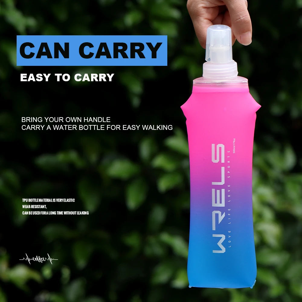 Collapsible Soft Flask Water Bottle TPU Running Hydration Pack - 5