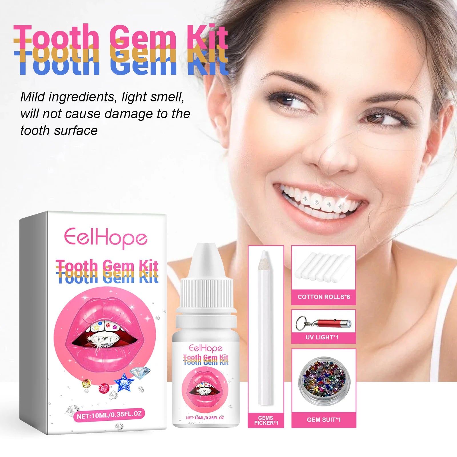 DIY Tooth Gems Kit Crystal Jewelry Teeth Decoration Set - 11