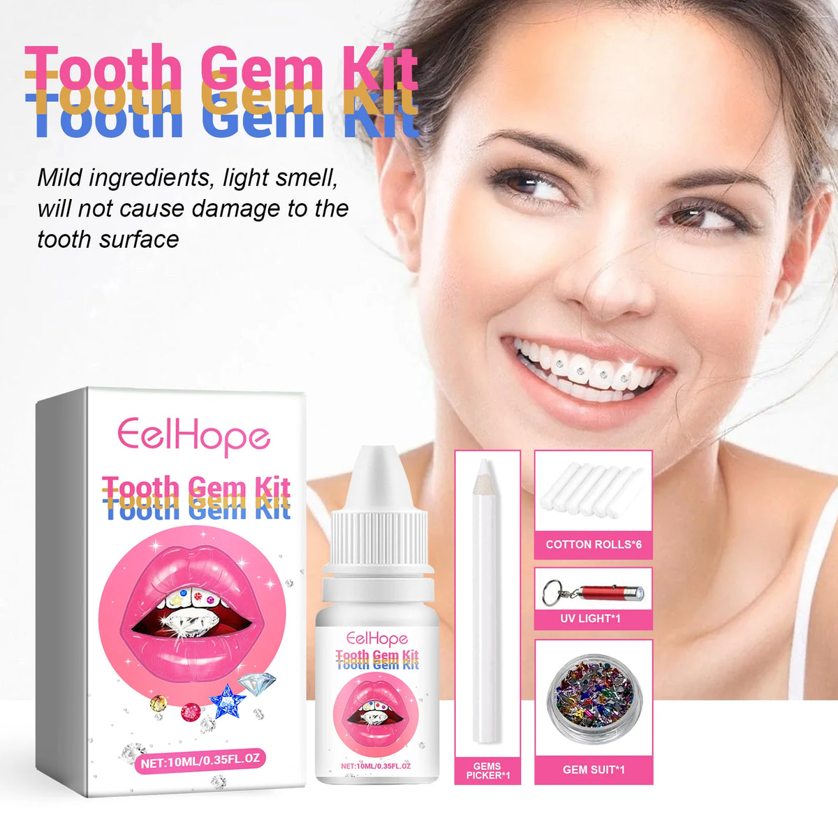 DIY Tooth Gems Kit Crystal Jewelry Teeth Decoration Set