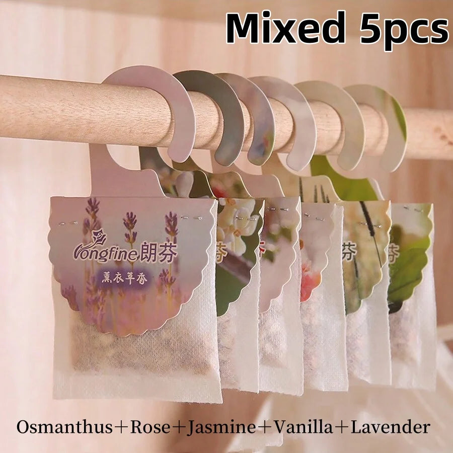 5 10 Pack Wardrobe Hanging Sachets Air Freshener Closet Odor Eliminator