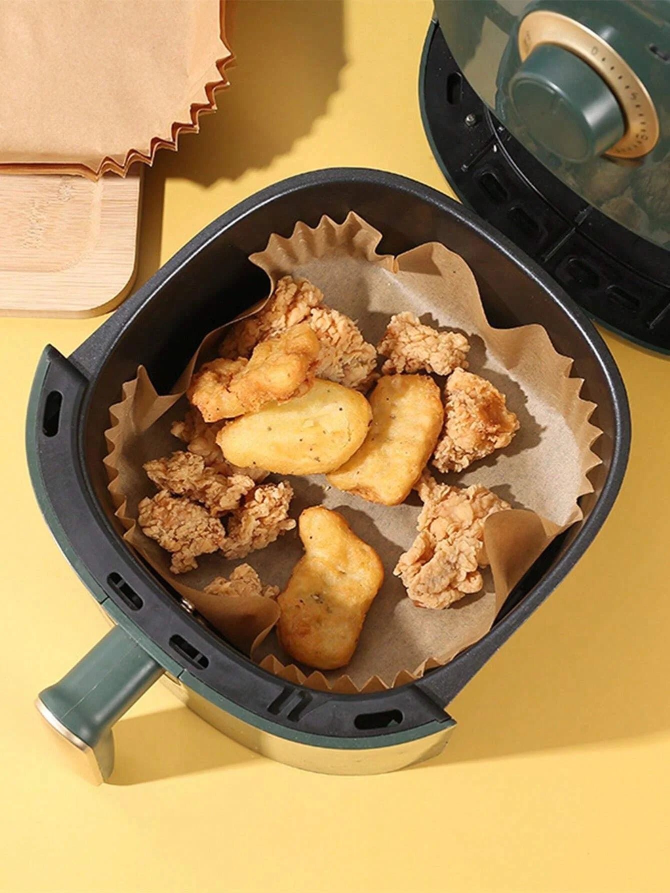 Disposable Air Fryer Paper Liners Non Stick Baking Parchment Mats - 11