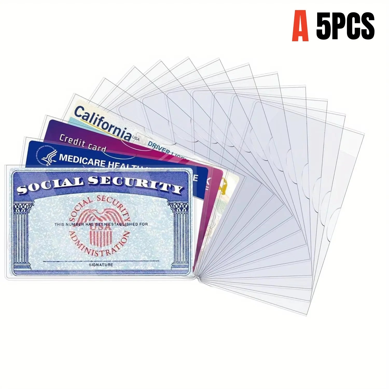 Clear PVC Card Protector Sleeves Waterproof ID and Credit Card Covers