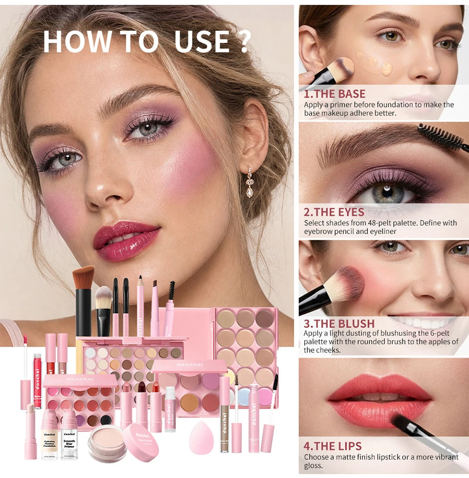 All In One Makeup Kit Full Cosmetics Set Palette Brush Gift