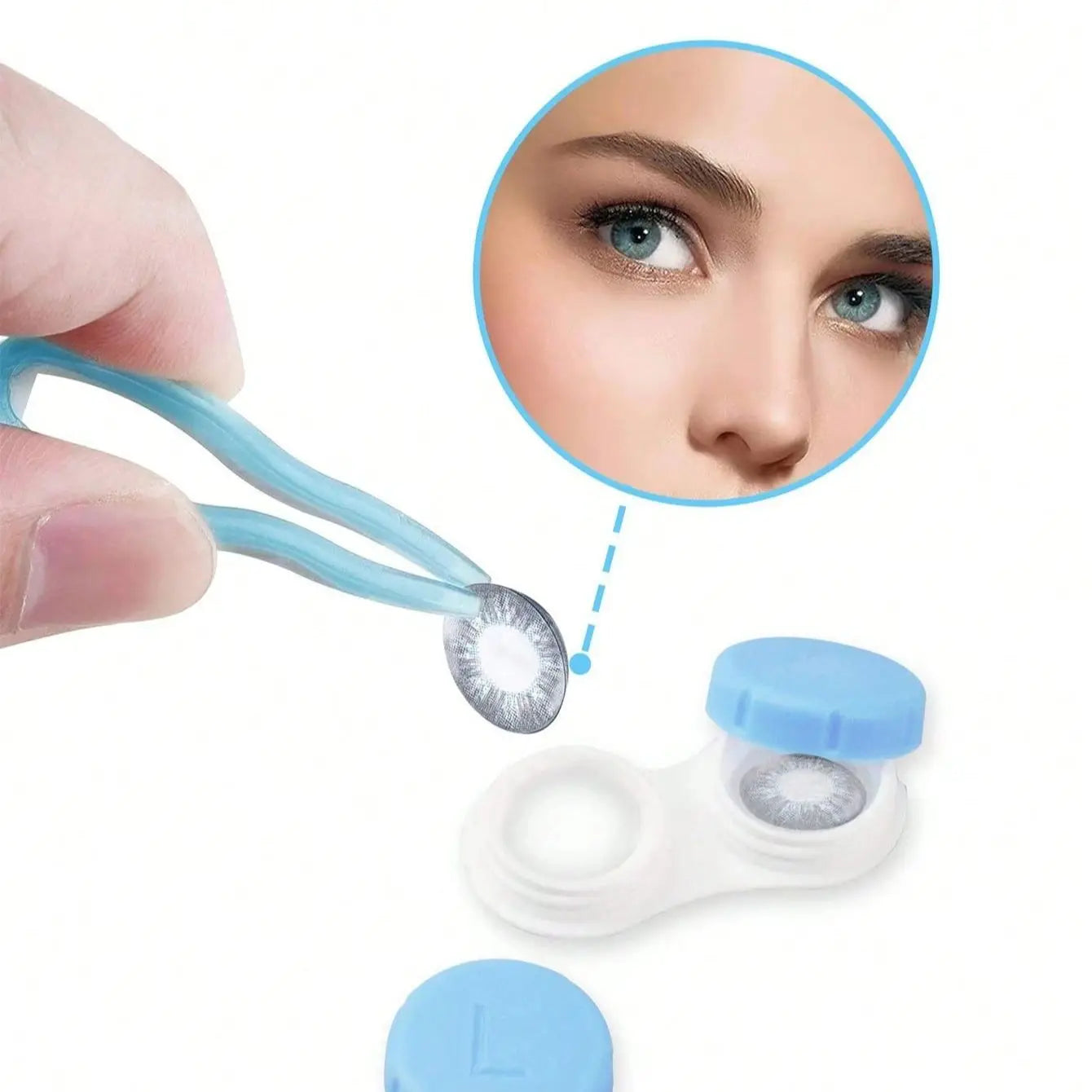 Portable Contact Lens Case Kit with Mirror Travel Storage Box